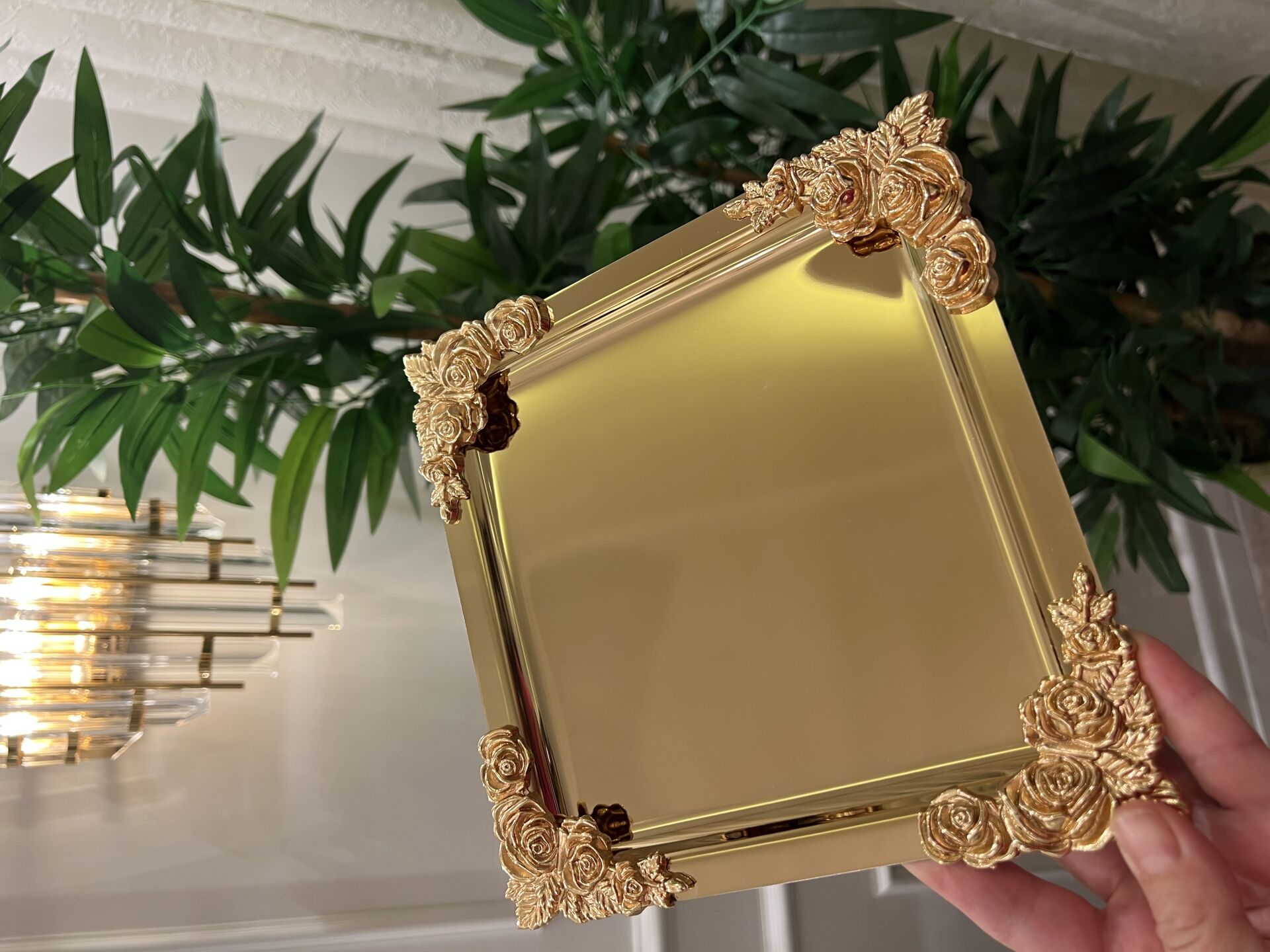 Gül dekor tepsi 6 lı