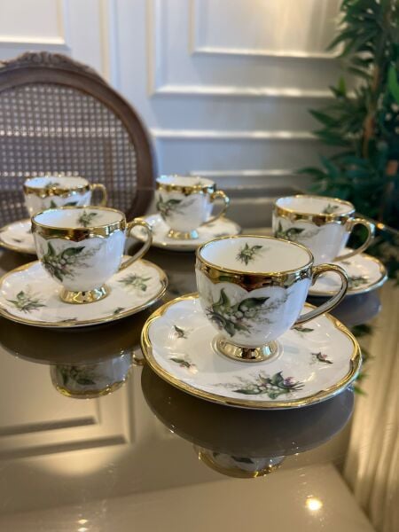 Altı Kişilik Porselen Türk Kahvesi Fincanı