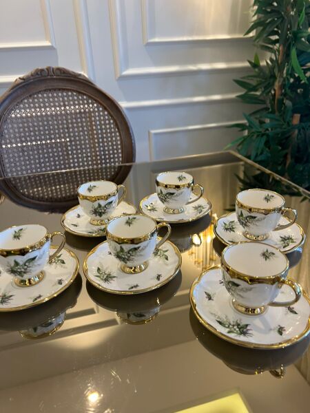 Altı Kişilik Porselen Türk Kahvesi Fincanı