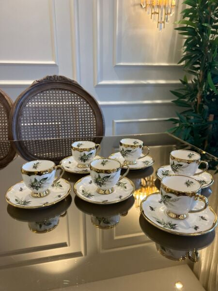 Altı Kişilik Porselen Türk Kahvesi Fincanı