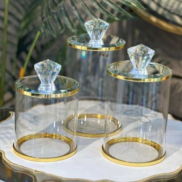 İthal Kristal Kapaklı Kavanoz Seti