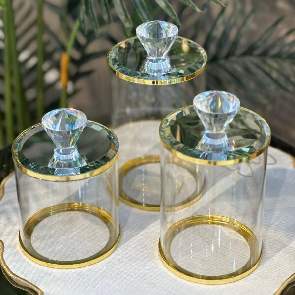 İthal Kristal Kapaklı Kavanoz Seti